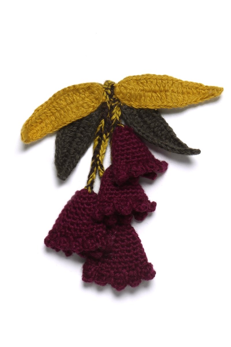 Maroon Bell Flower Pin - Made X Hudson