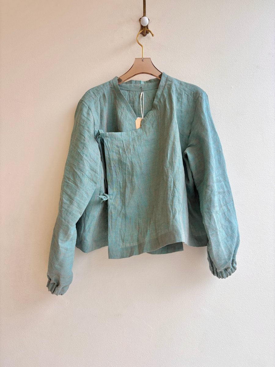 Teal Zero - Waste Tie - Front Blouse - Made X Hudson