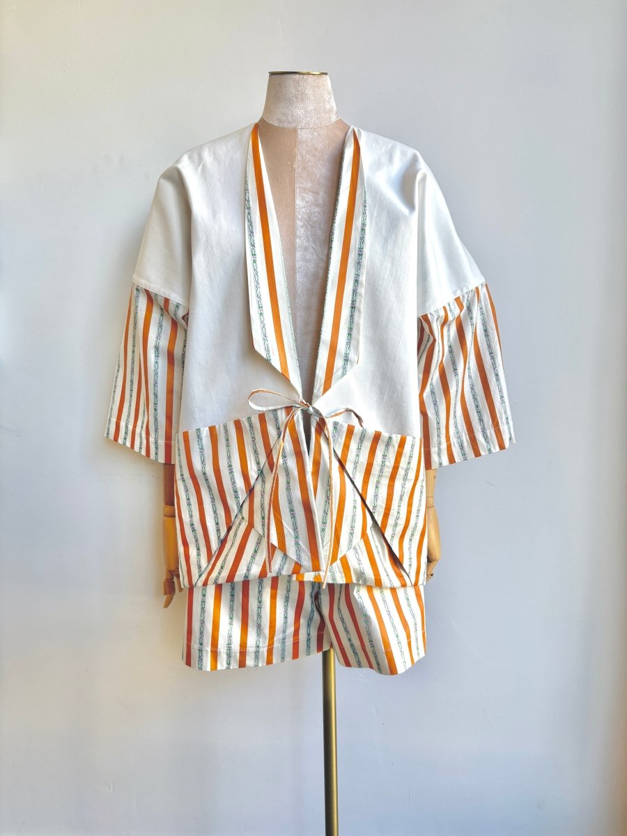 White, Orange & Purple Floral Town Shorts - Made X Hudson