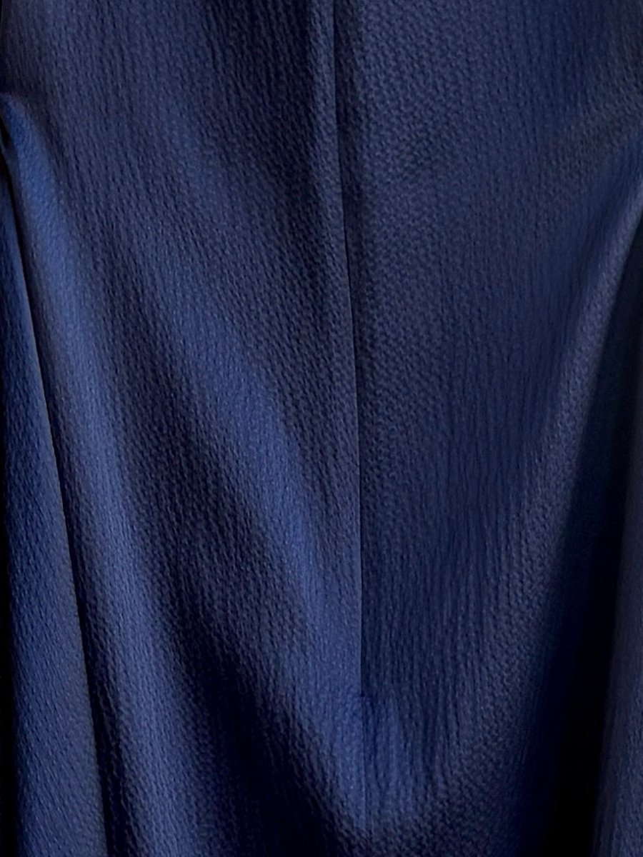 Zero - Waste Dress in Textured Navy Blue Silk Charmeuse - Made X Hudson