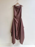Zero - Waste Dress in Brown Floral Silk - Made X Hudson