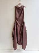 Zero - Waste Dress in Brown Floral Silk - Made X Hudson