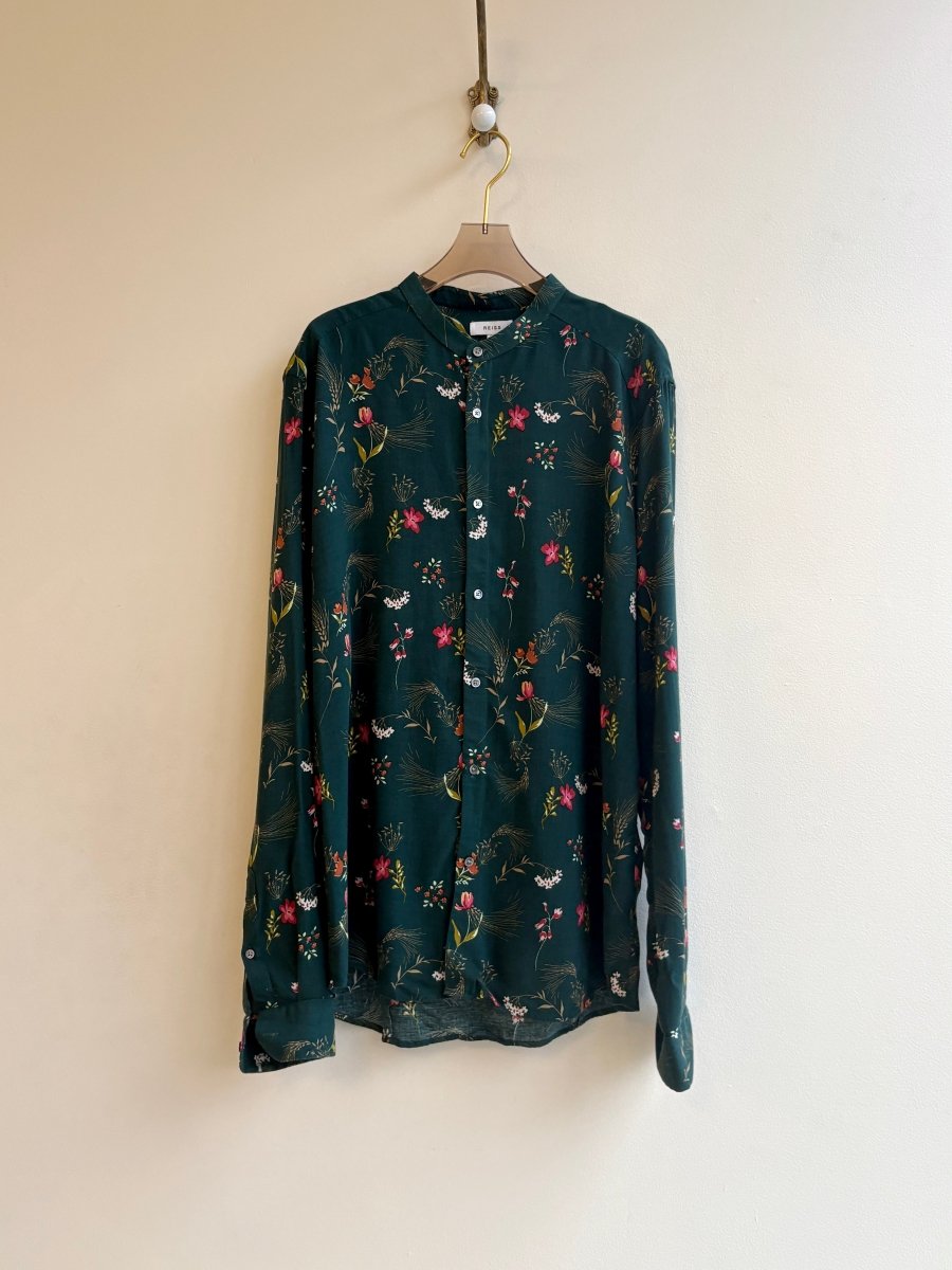 Reiss | Forest Green Floral Blouse (Vintage) - Made X Hudson