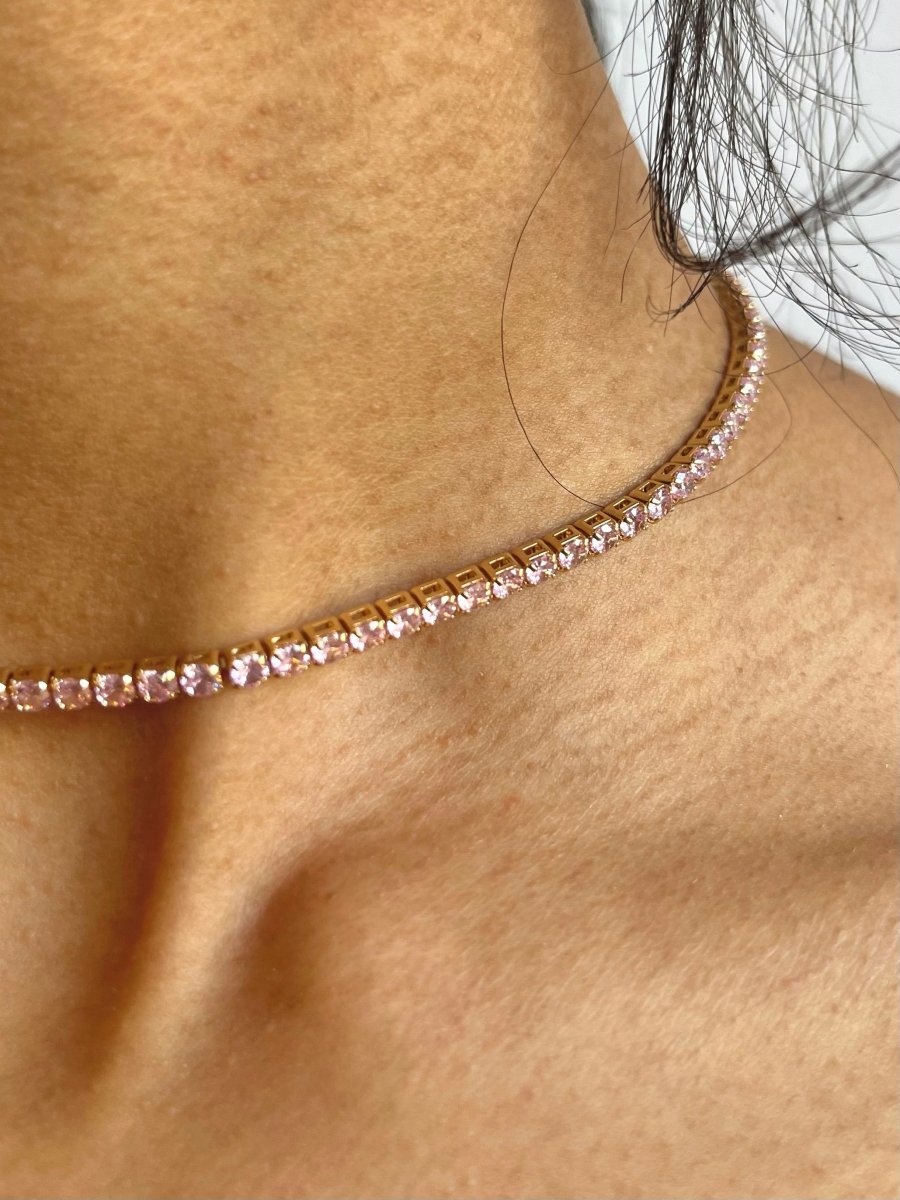 Cubia Zirconia (CZ) Thin Tennis Necklaces (Multiple Styles) - Made X Hudson