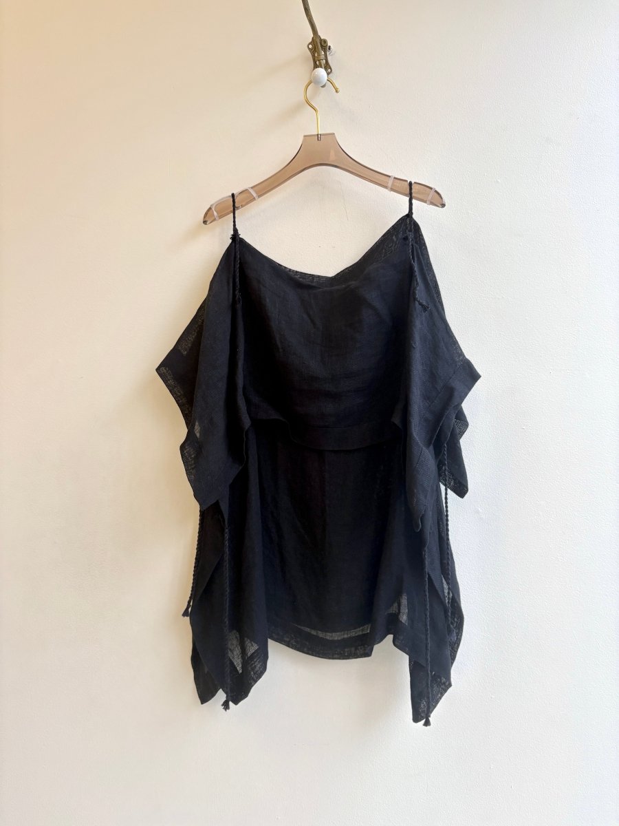 Black Linen Two Tier Tank | 2D - Made X Hudson