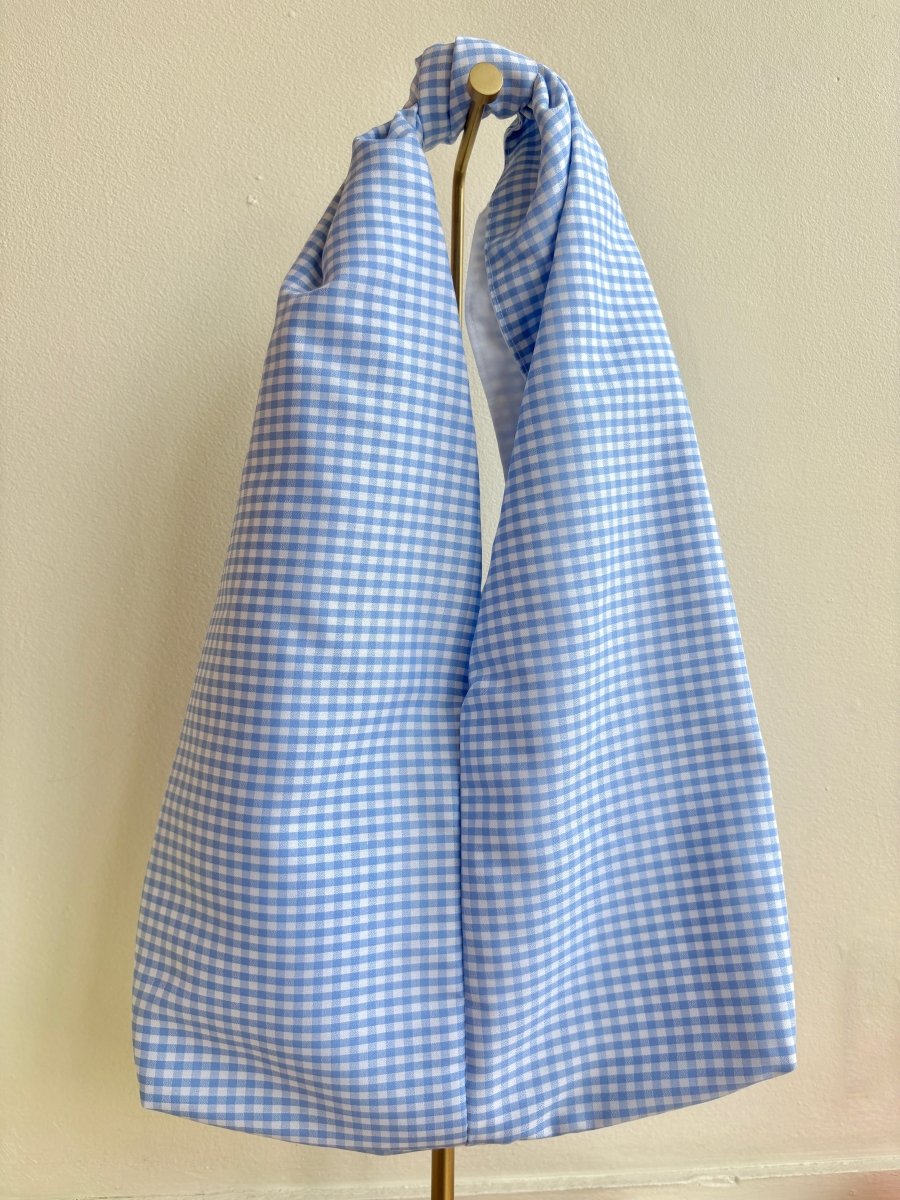 The Knot Tote in Blue and White Gingham - Made X Hudson