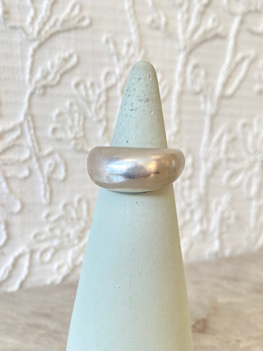 Solid Silver High Dome Ring - Matte Polish