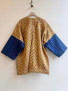 Golden Mud Cloth And Blue Vintage Denim Chore Jacket - Made X Hudson
