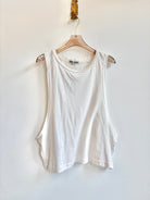 Cropped Plain White Sleeveless Tee (Reworked) - Made X Hudson