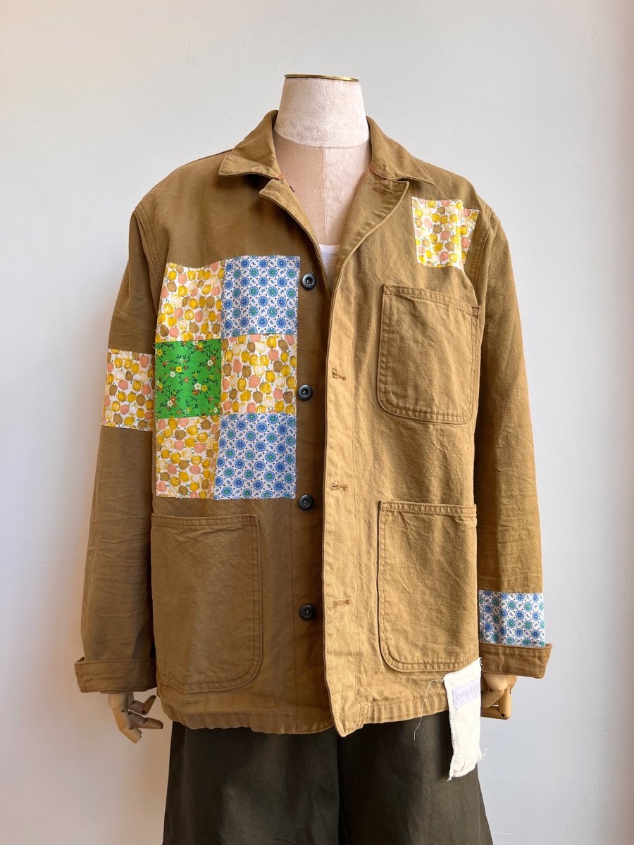 Brown Quilted Patchwork Chore Coat (Reworked) - Made X Hudson
