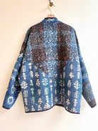 Reversible Ladhiya Quilted Jacket in Colors Indigo Blue, Marigold, Navy & Medium Blue, Cream, Teal - Made X Hudson