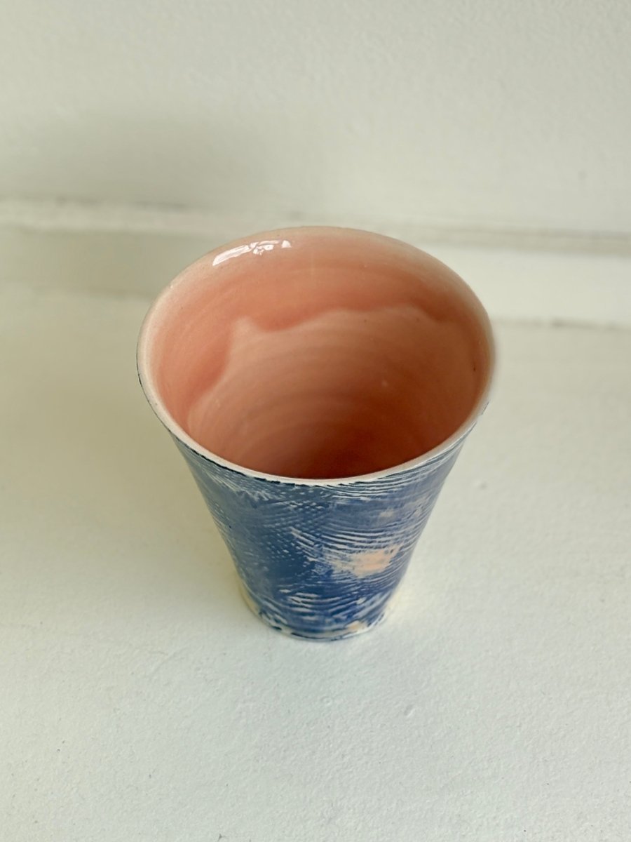 Blue & Terracotta Glazed Interior Decorative Vase - Made X Hudson