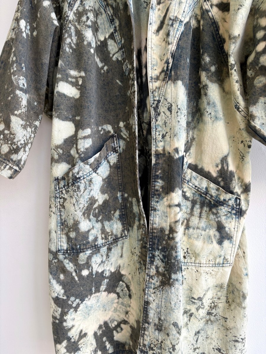 Vintage Hand Dyed Olive Denim Trench Coat (Reworked) - Made X Hudson