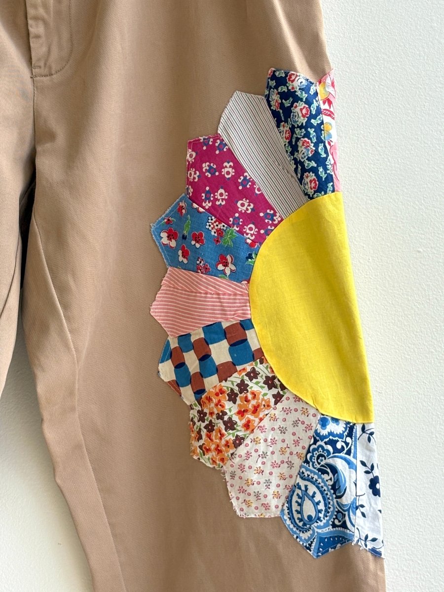 3 Dresden Quilted Plate Blocks Brown Chino Pant (Reworked) - Made X Hudson