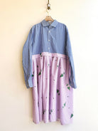 Empire Shirtwaist Dress in Blue Gingham & Retro Umbrella Gingham (Reworked) - Made X Hudson