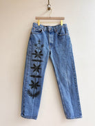 Spiked Floral Jeans Light Wash in Umber | Hand Painted (Reworked) - Made X Hudson