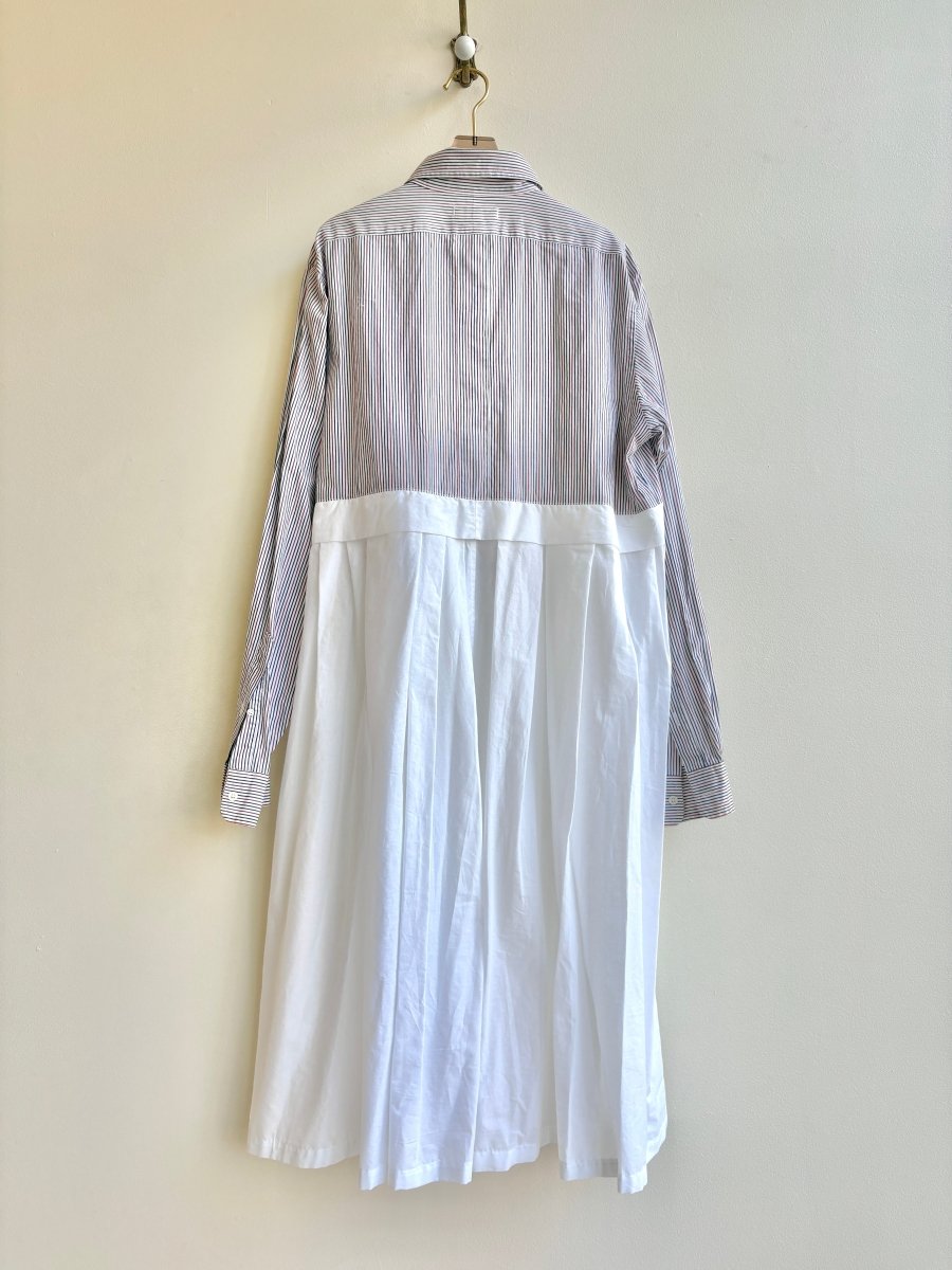 Empire Shirtwaist Dress in Tomato and Black Stripe with White (Reworked) - Made X Hudson
