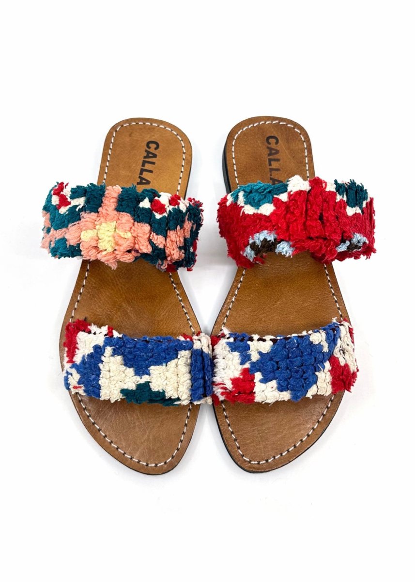 Hali Sandals “Romansiya” In Colors Blue, White, Red, Salmon, Yellow (Size 40) - Made X Hudson