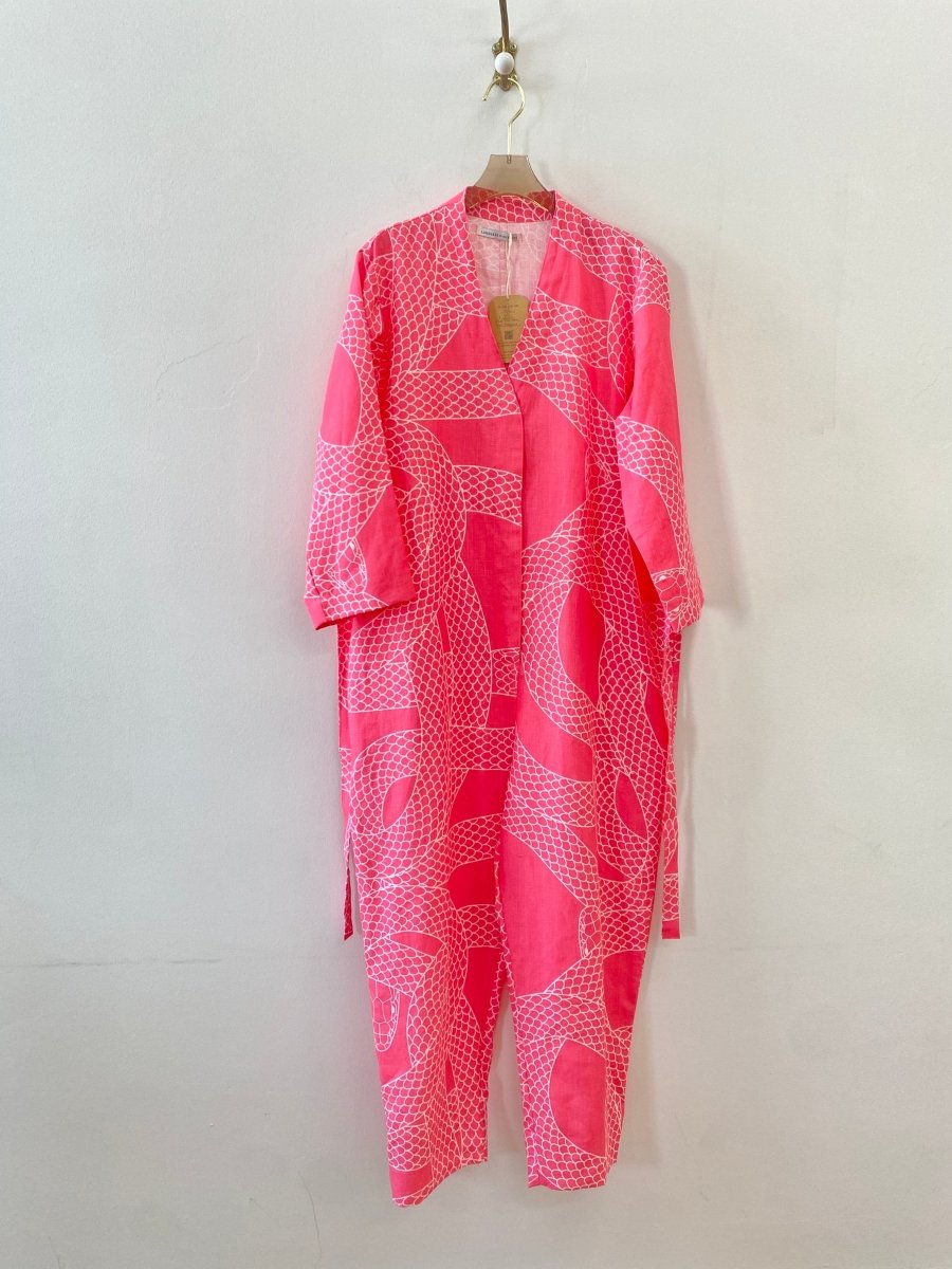 Neon Pink Snake Print Jumpsuit - Made X Hudson