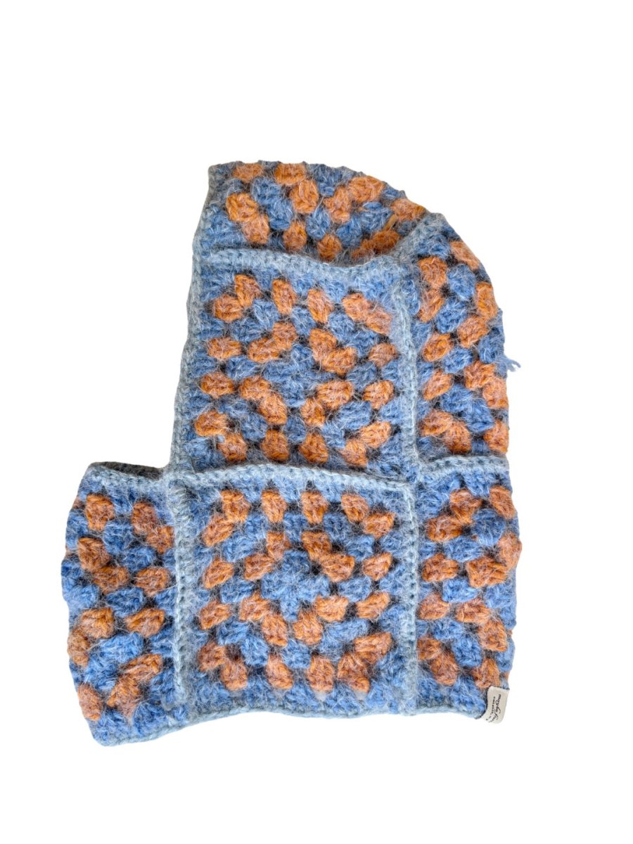 Soft Blue & Orange Hand Crochet Balaclava - Made X Hudson