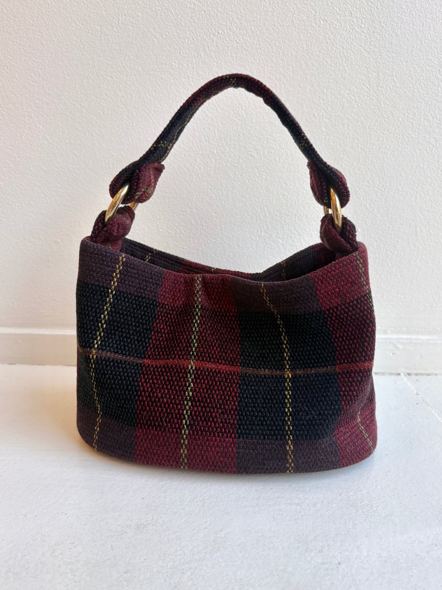 Mini Bucket Bag in Red, Black, and Yellow Plaid - Made X Hudson