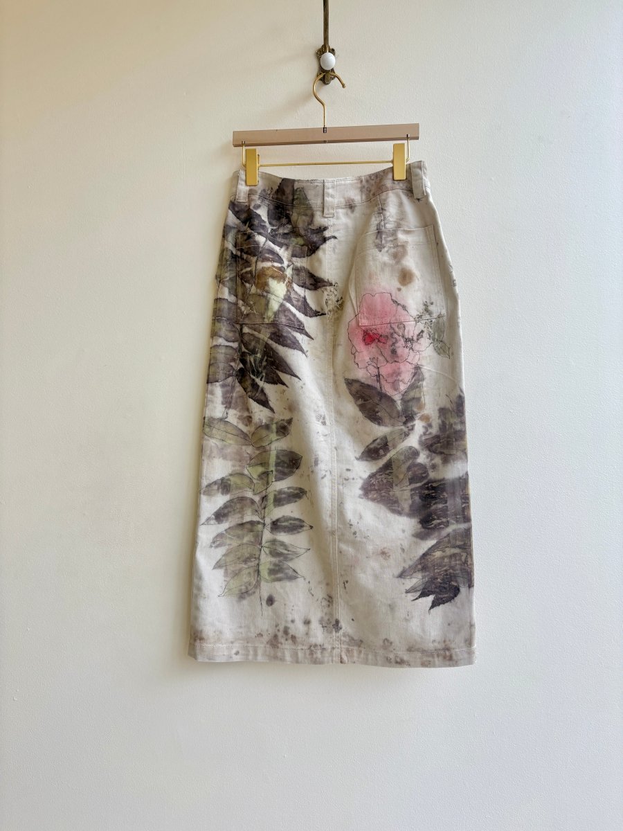 Denim Long Eco - Printed & Hand Drawn Skirt (Reworked) - Made X Hudson