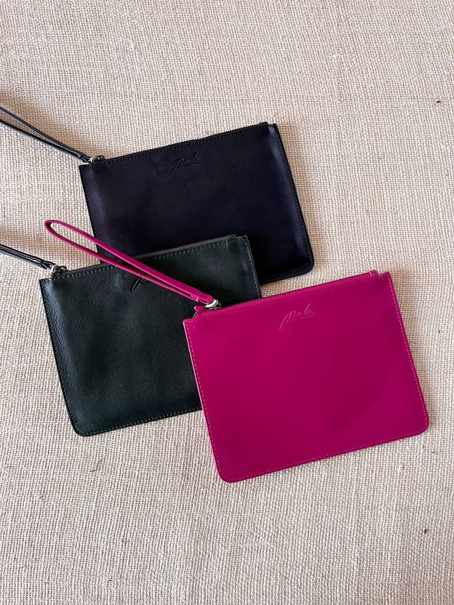 Emery Leather Wristlet Pouch (Multiple Colors) - Made X Hudson