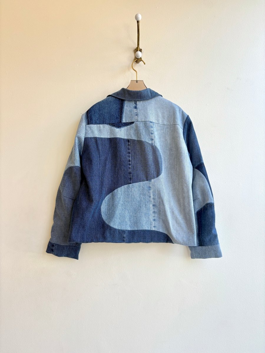 Two - Toned Wave Denim Jacket - Made X Hudson