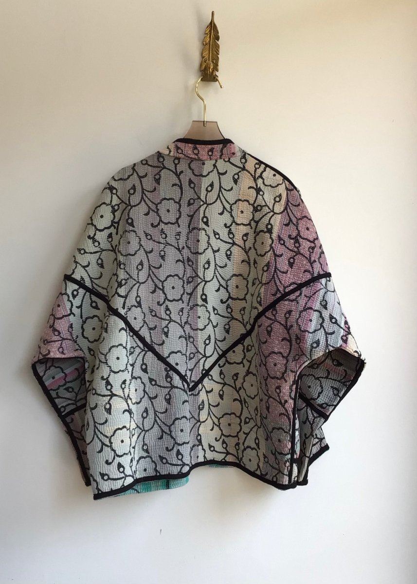 Reversible Ladhiya Quilted Jacket in Colors Teal, Blue, Cream, Black & Cream, Lavender, Blush, Black - Made X Hudson