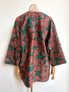 Black, Red and Green Brocade Floral Chore Jacket - Made X Hudson
