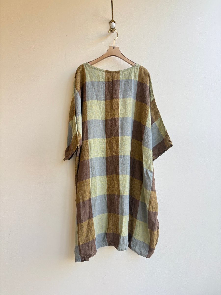 Big Plaid Linen Gallery Dress - Made X Hudson