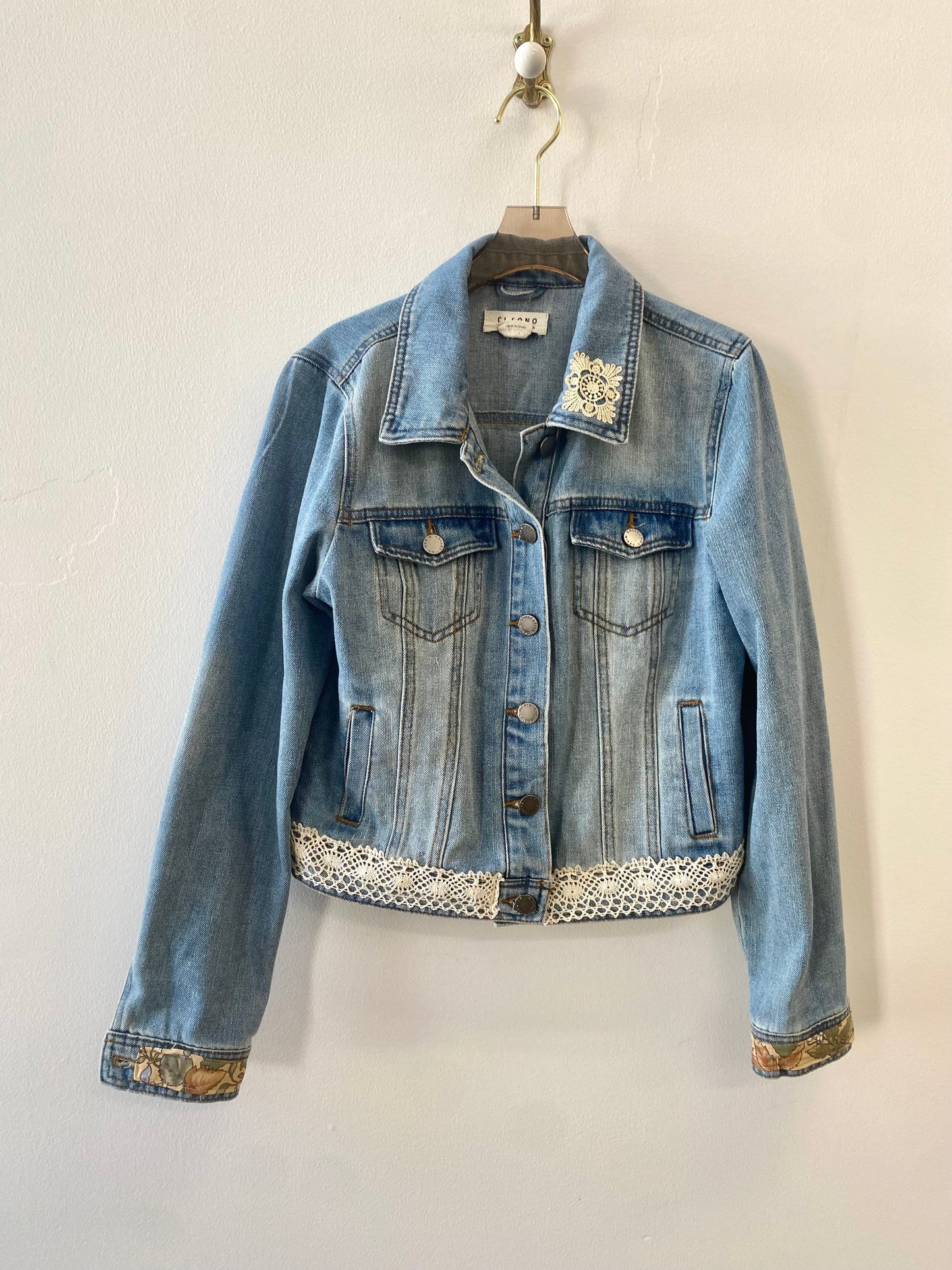 Denim Jacket with Patchwork (Quilted Star)