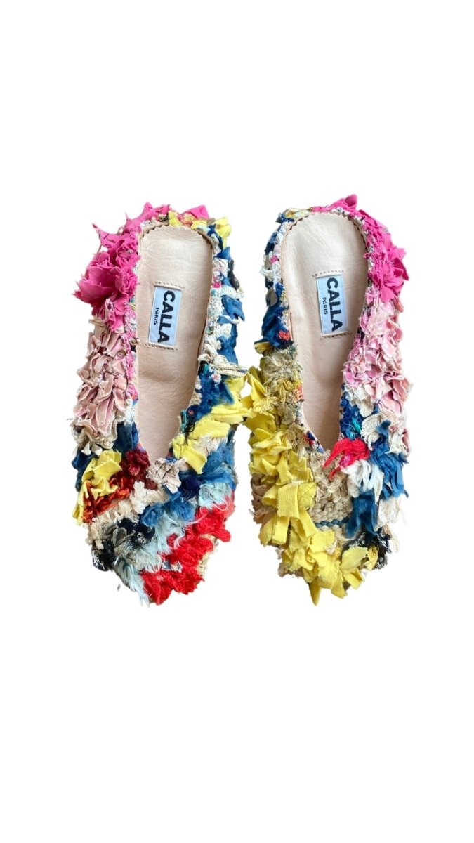 Aili Babouche Mules In Colors Pale Pink, Yellow, Blue, & Cream (Size 37) - Made X Hudson