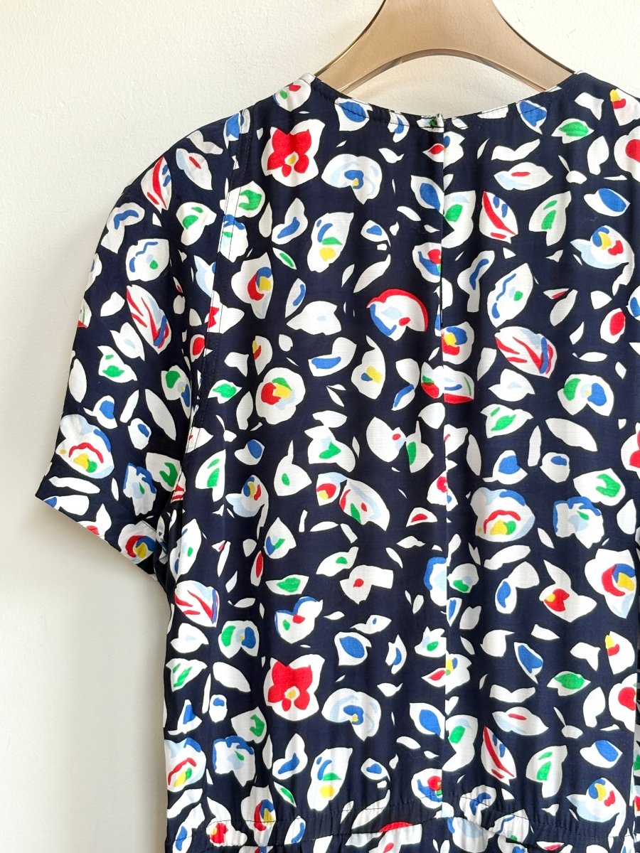 Navy Abstract Print Dress (Vintage) - Made X Hudson