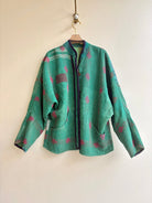 Reversible Ladhiya Quilted Jacket in Green, Red & Green, Red, Grey - Made X Hudson