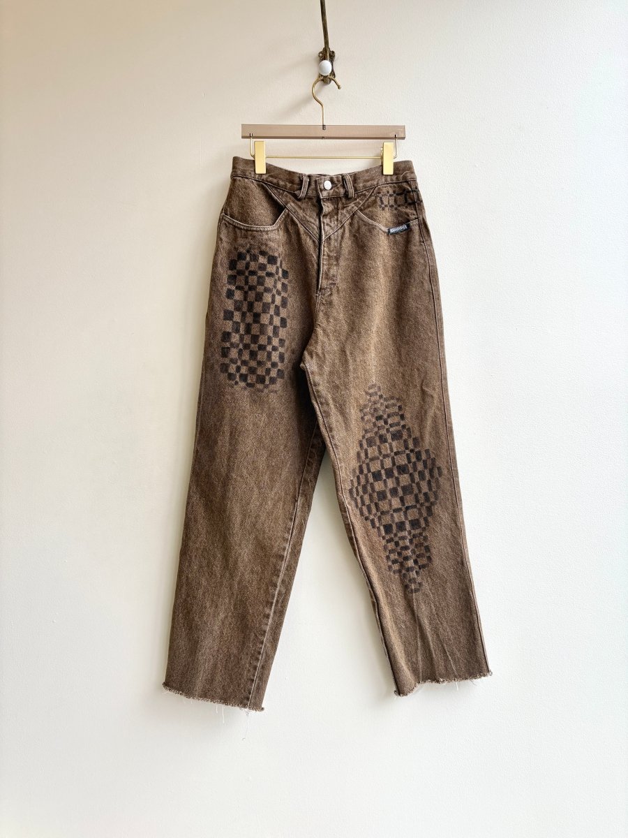 Overshot Woven Patterned Jeans | Hand Painted (Reworked) - Made X Hudson