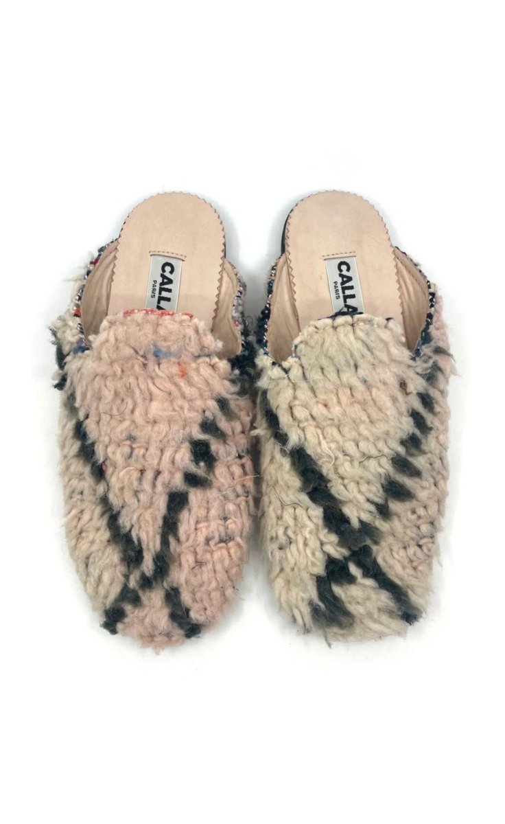 Niki Babouche “Bongo VIII” Flats In Colors Black, Cream & Pale Pink (Size 40) - Made X Hudson