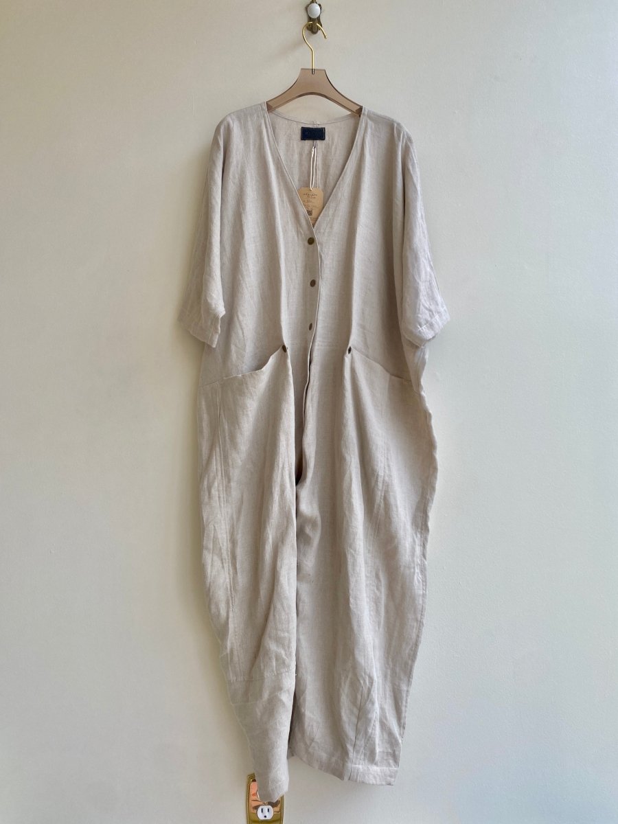 Enkyu Oat Linen Jumpsuit - Made X Hudson