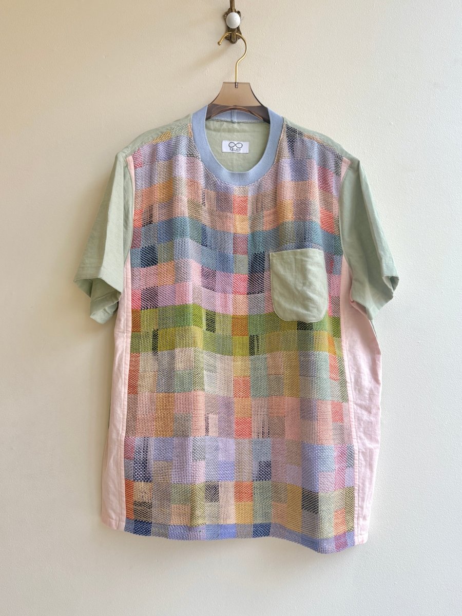 Handwoven Pullover Pocket Tee in Sage Crayon - Made X Hudson