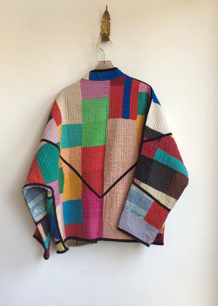Reversible Ladhiya Quilted Jacket in Colors Pink, Red, Green, Mustard & Gold, Purple, Blue, Brown - Made X Hudson