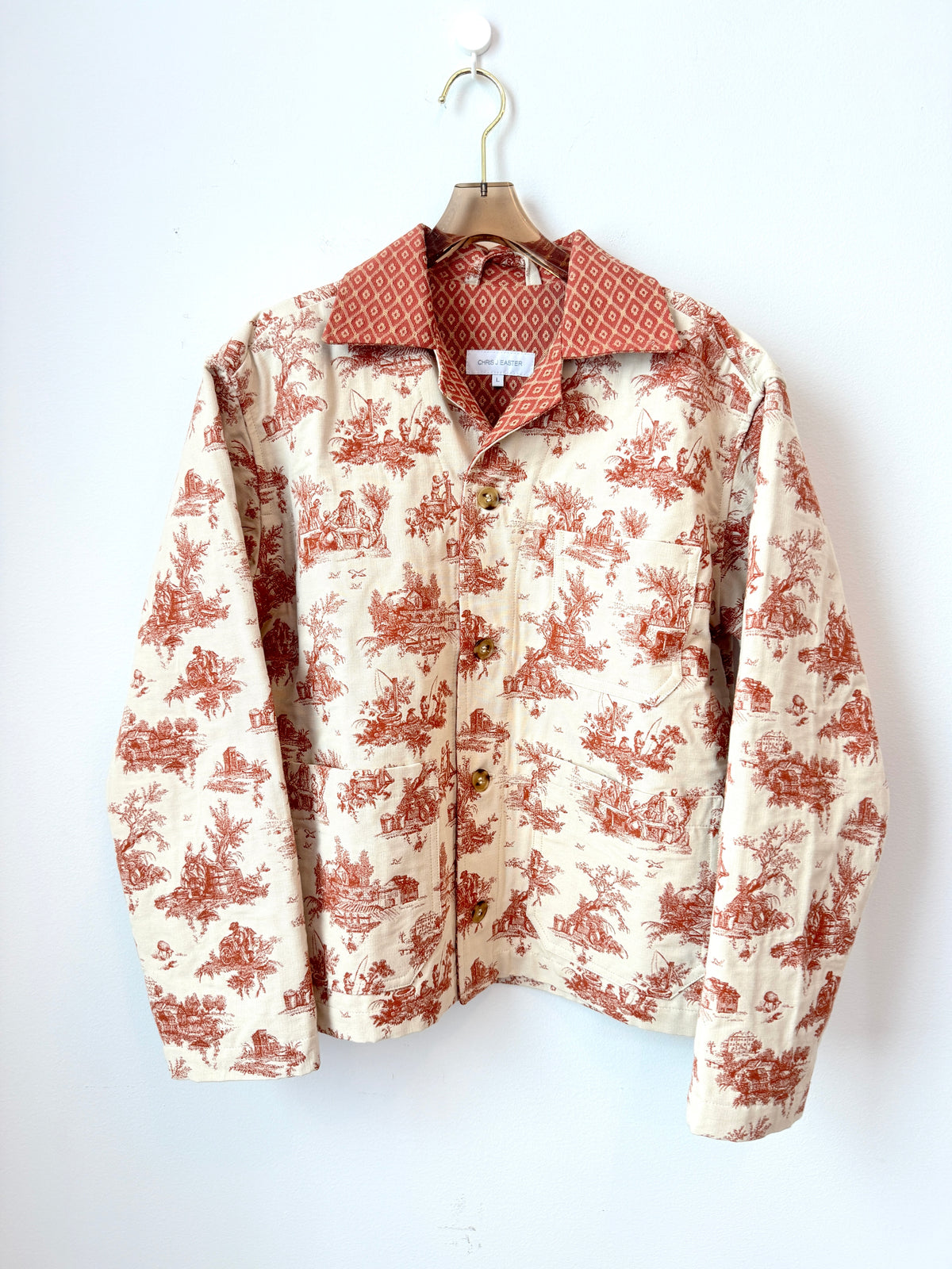 Toile Du Jouy Chore Jacket in Terracotta - Made X Hudson
