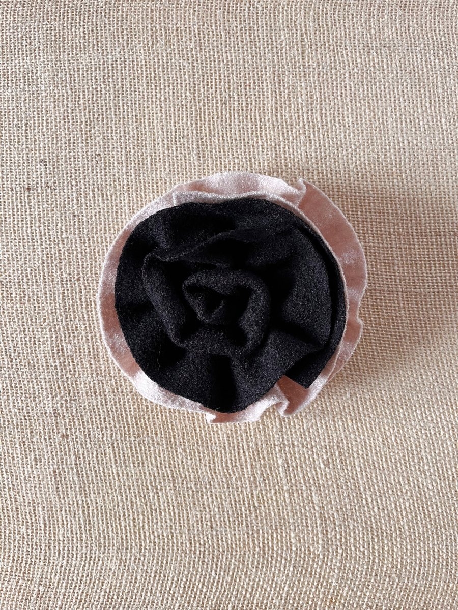 Boiled Wool Flower Brooch | Black + Cream - Made X Hudson