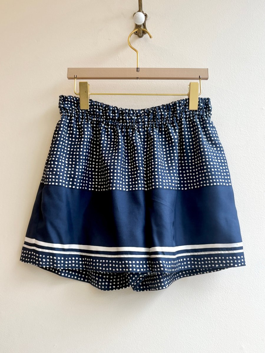 "Ivrette" Navy Dotted Town Shorts - Made X Hudson