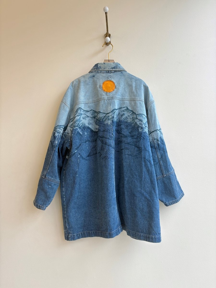 Mountain Wrap Denim Jacket in Indigo | Hand Painted (Reworked) - Made X Hudson