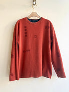 Rust Orange Tiny Print Thermal Long Sleeve | Block Printed (Reworked) - Made X Hudson