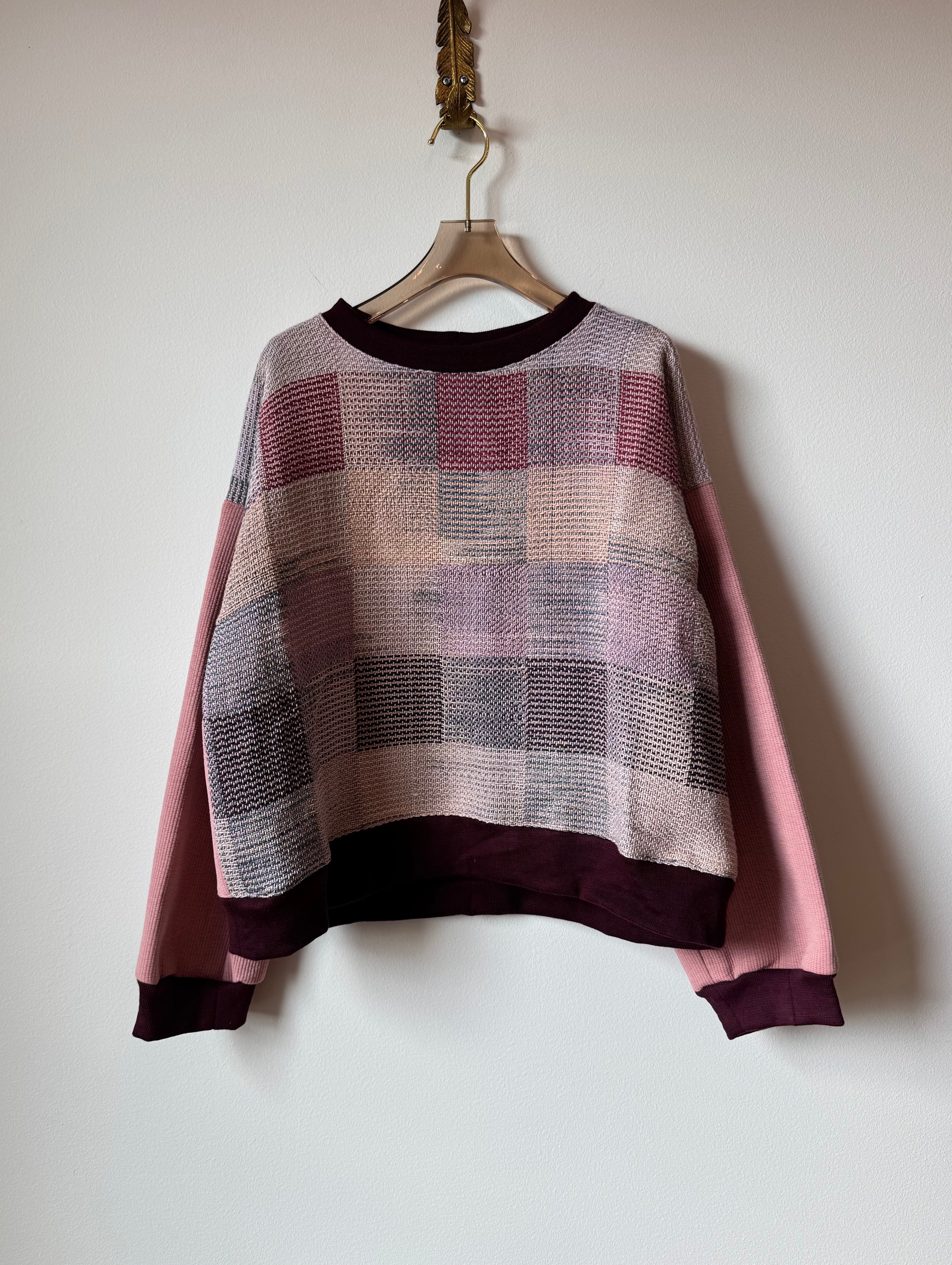 Handwoven Sweater Double Quilt Dusty Pink