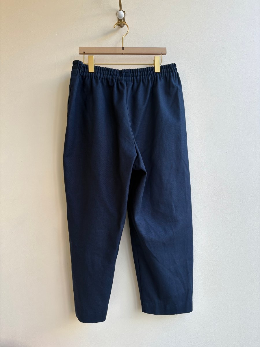 Navy Hemp - Cotton Canvas Cropped Joggers - Made X Hudson