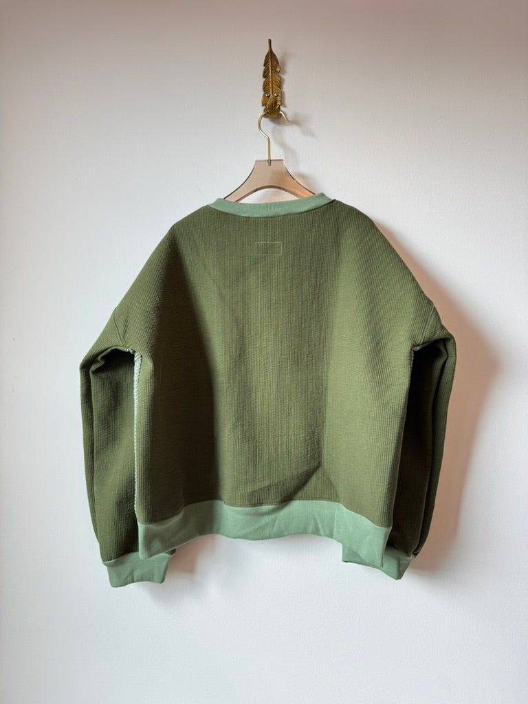 Handwoven Sweater Double Quilt Green - Made X Hudson