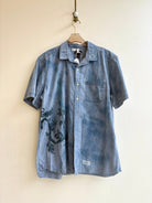 Candelabra and Pasture Steel Blue Short Sleeve | Hand Painted (Reworked) - Made X Hudson