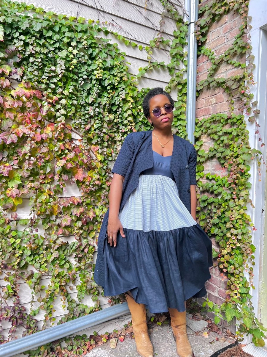 Fitted Navy Blue Tiered Dress - Made X Hudson